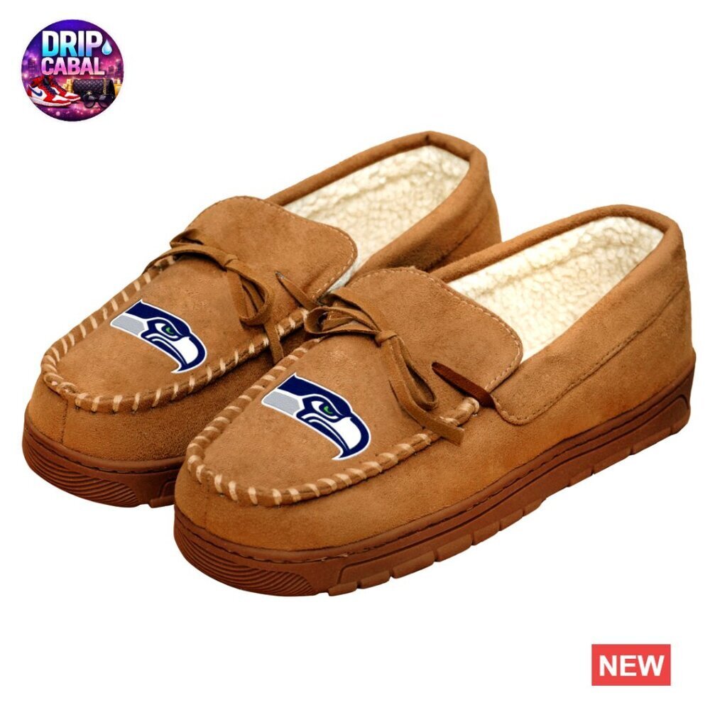 NFL Team Logo Mocc Cozy Plush Faux Fur Lined Fan Footwear